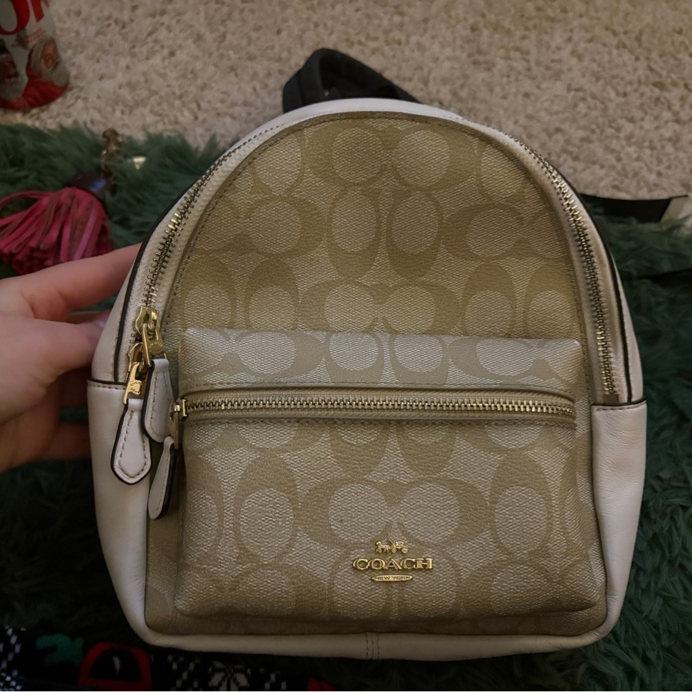 Coach Beige and Cream Women's Backpack